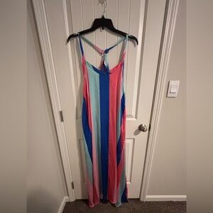 LuLaRoe Endless Maxi Dress Women’s 3xl Resort Collection Striped Multicolor